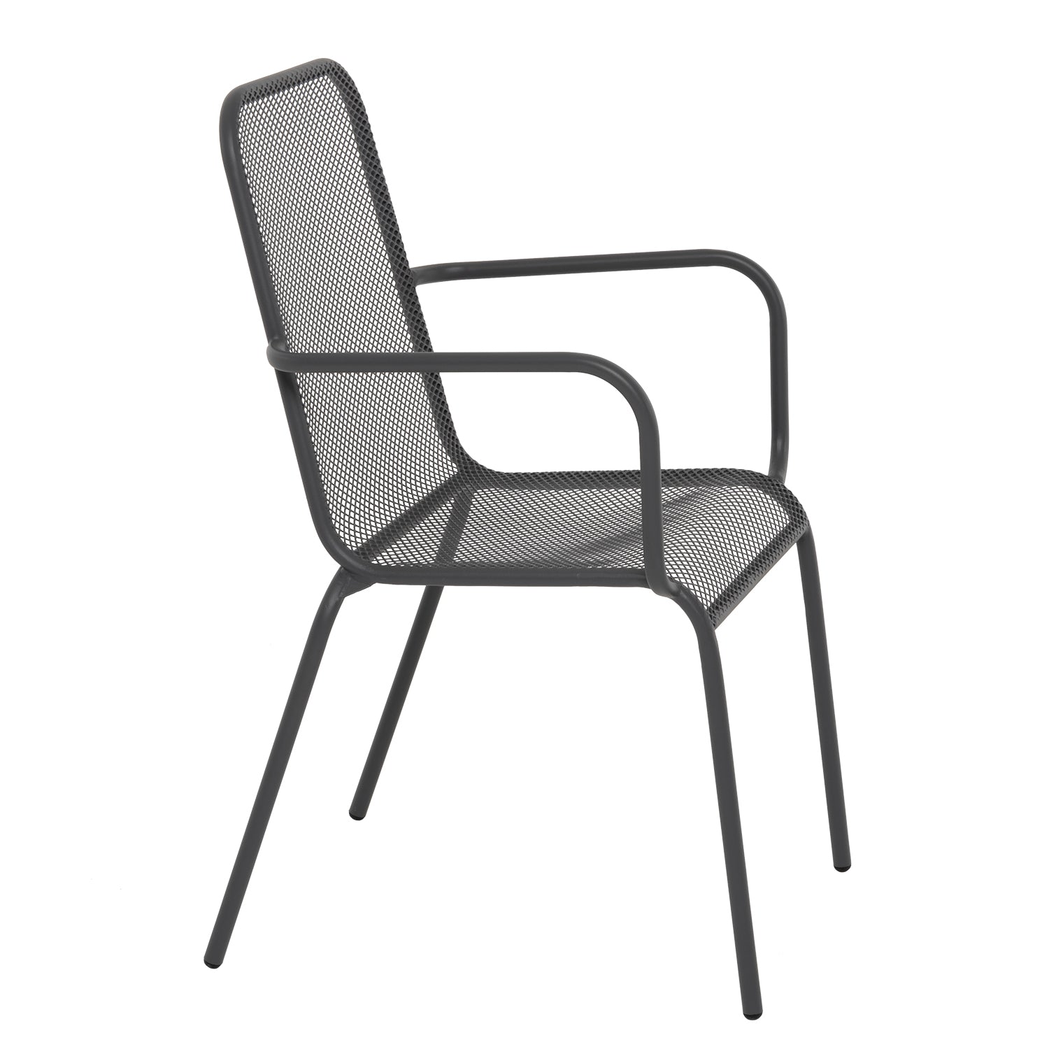 VESTIAMO CASA GIARDINO - Sedia da giardino in acciaio Antracite - h85,5x53,5x56,5 cm